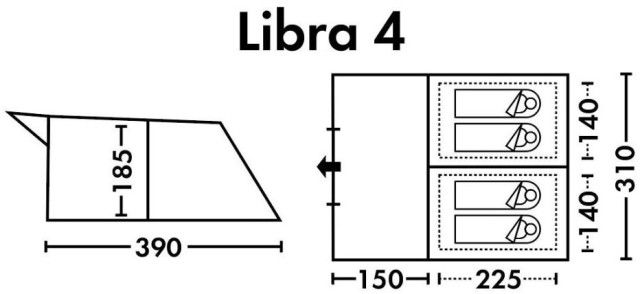 FHM Вместительная кемпинговая палатка FHM Libra 4