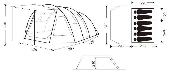 KingCamp Большая кемпинговая палатка KingCamp 3059 Milan 6