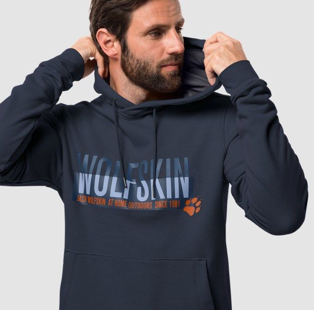 Jack Wolfskin Худи из хлопка Jack Wolfskin Slogan Hoody M