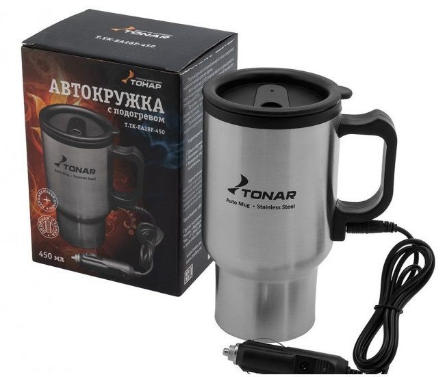 Тонар Термокружка удобная автомобильная Tonar 12V T.TK-EA28F-450 0.45