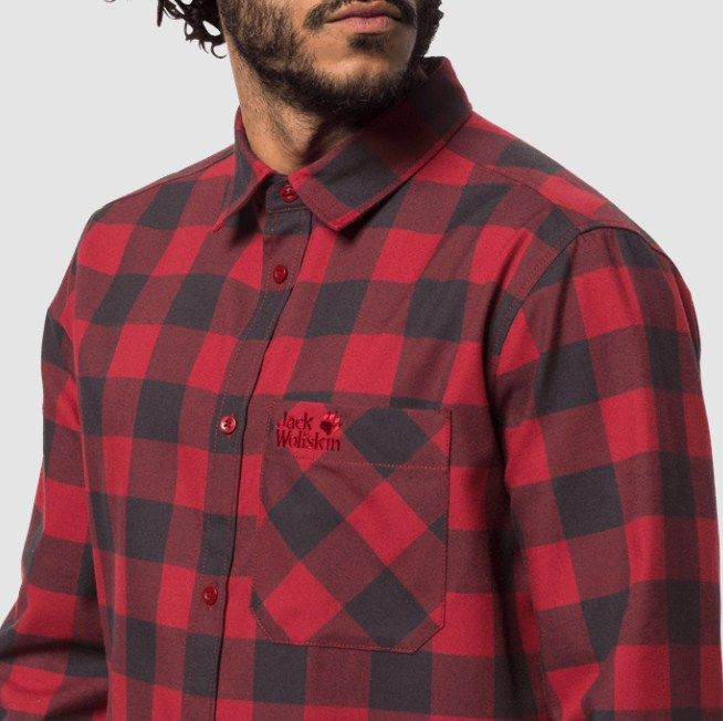 Jack Wolfskin Стильная мужская рубашка Jack Wolfskin Red River Shirt