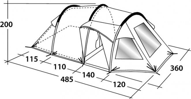 Outwell Палатка семейная на три комнаты Outwell Nevada 5