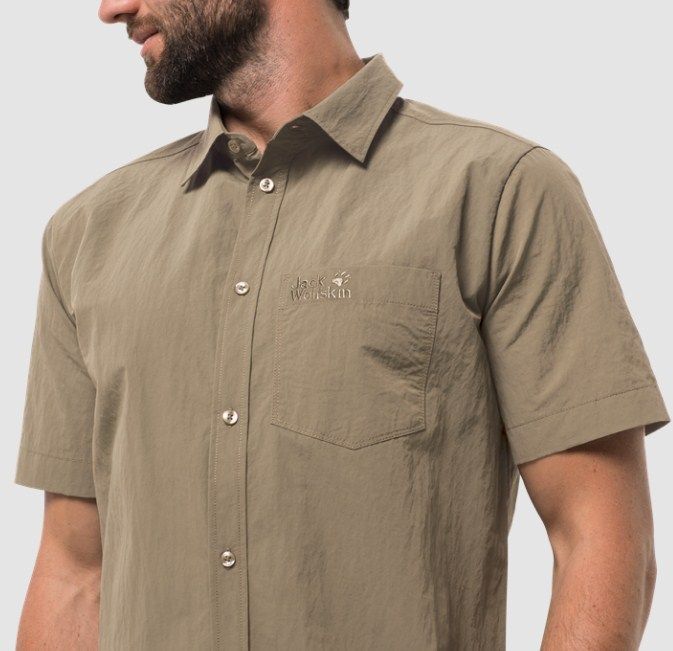 Jack Wolfskin Мужская рубашка с коротким рукавом Jack Wolfskin Lakeside Shirt M