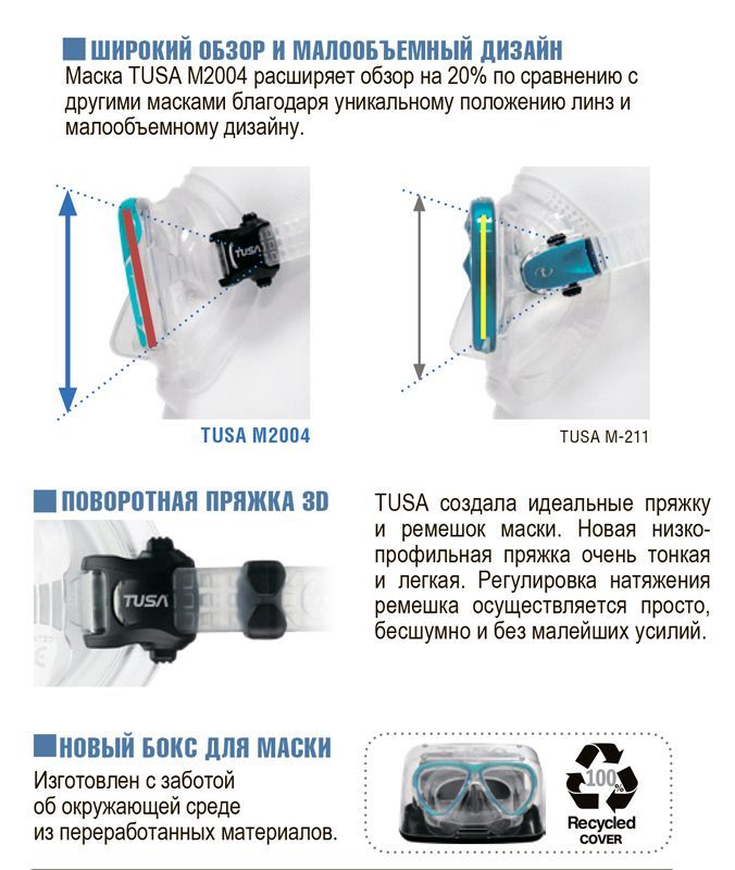 TUSA Линза с диоптриями для масок Tusa М2004 M-211