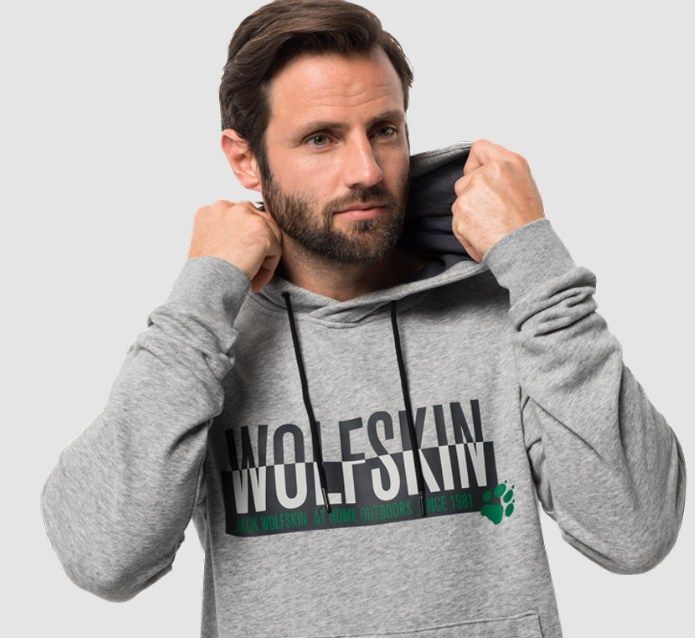 Jack Wolfskin Худи из хлопка Jack Wolfskin Slogan Hoody M