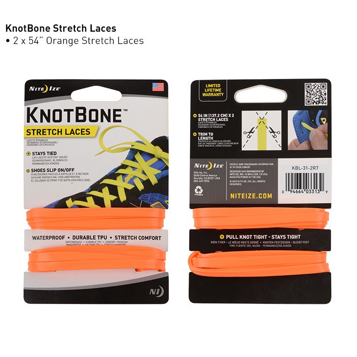 KnotBone Плоские шнурки для обуви KnotBone Stretch Laces