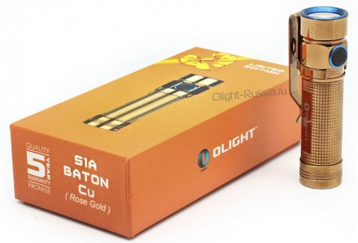 Olight Медный компактный фонарь Olight S1A-CU