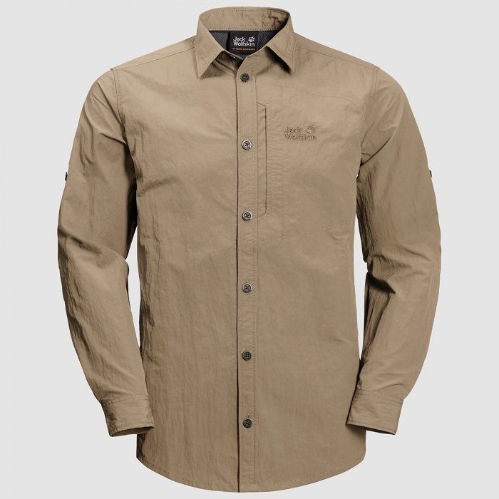 Jack Wolfskin Мужская стильная рубашка Jack Wolfskin Lakeside Roll-Up