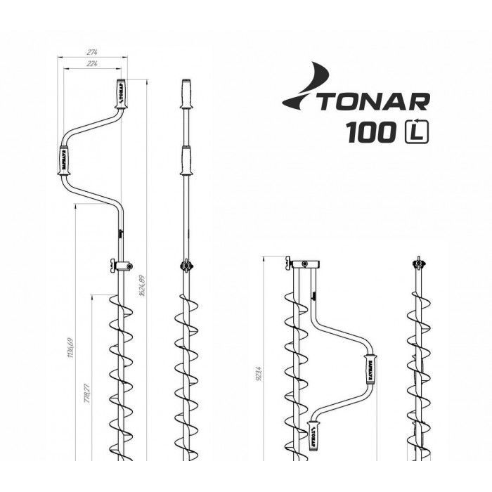 Тонар Одноручный ледобур для зимней рыбалки Тонар ЛР-100С