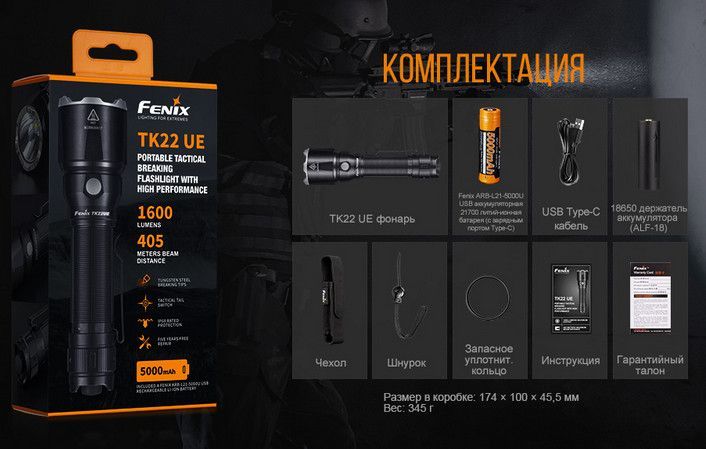 Fenix Fenix - Фонарь ручной TK22 UE