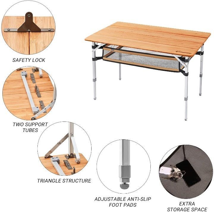 KingCamp Складной кемпинговый стол King Camp 2016 4-Folding Bamboo Table 10065plus