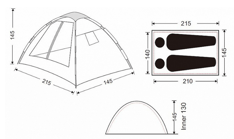 KingCamp Легкая палатка для кемпинга King Camp 3093 Monza 2