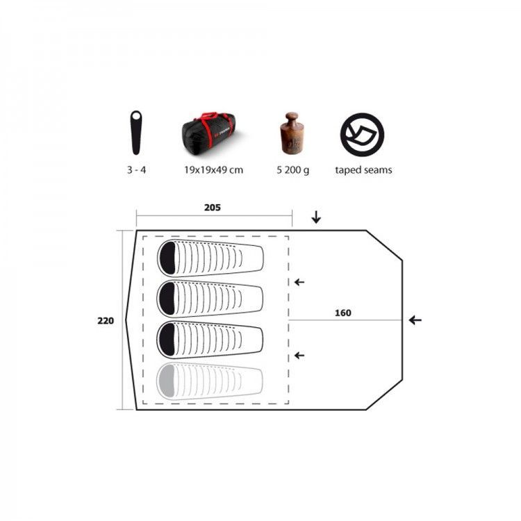 Trimm Палатка для активного отдыха Trimm Outdoor Eagle 3+1