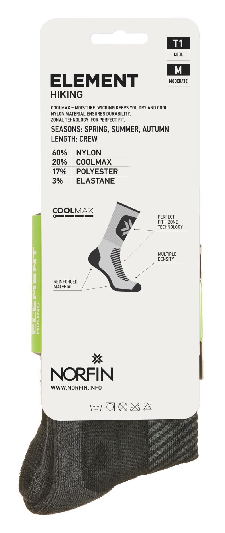 Norfin Носки Norfin T1M Element Hiking Coolmax Crew