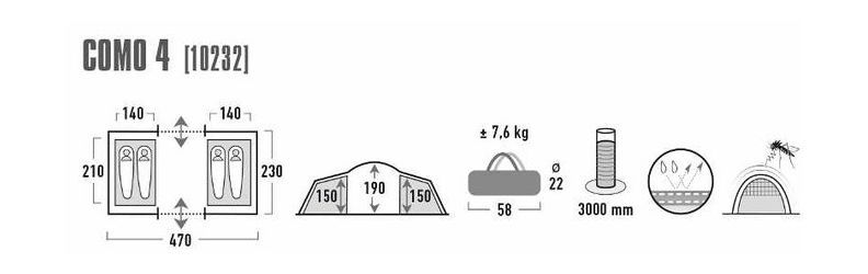 High Peak Туристическая палатка High Peak Como 4