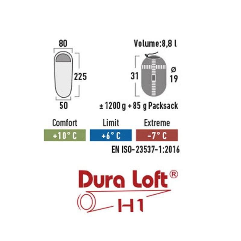 High Peak Летний спальник-кокон High Peak Lite Pak 1200 (комфорт +9 С)