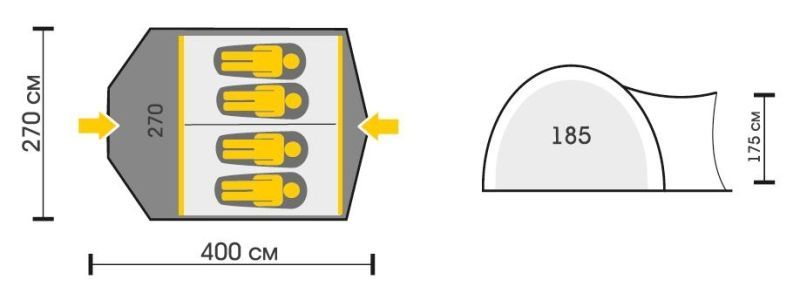 Talberg Кемпинговая двухкомнатная палатка Talberg Tower 4