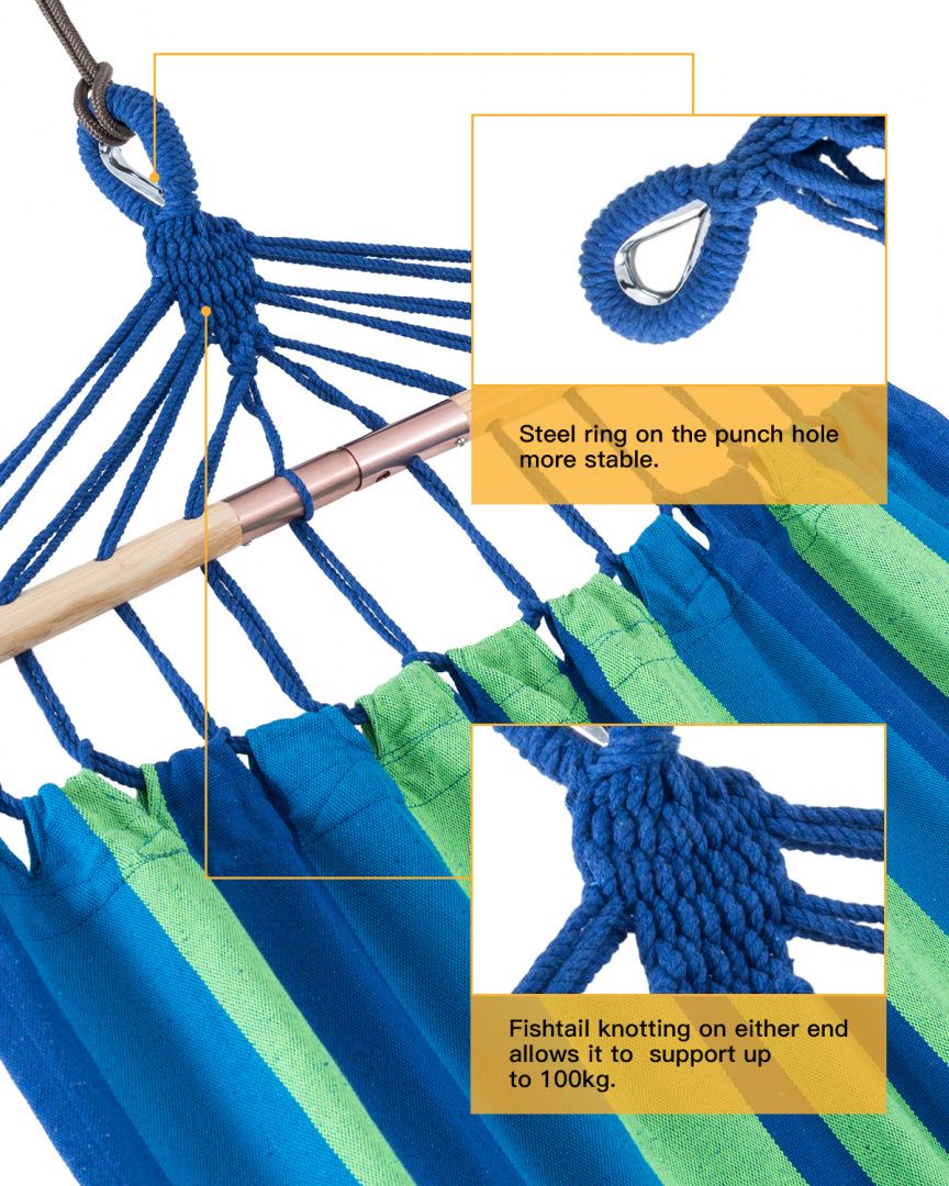 KingCamp Гамак полотняный подвесной King Camp 3763 2-Folding Hardwood Hammock