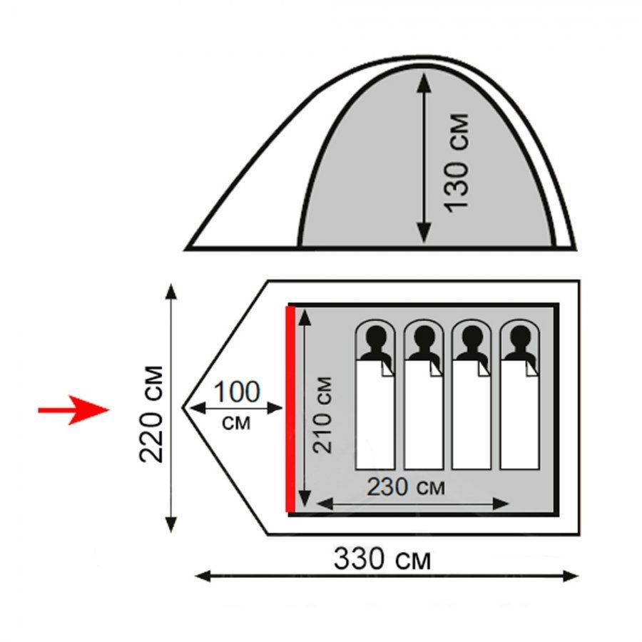 Tramp Туристическая палатка Totem Tepee 4 V2