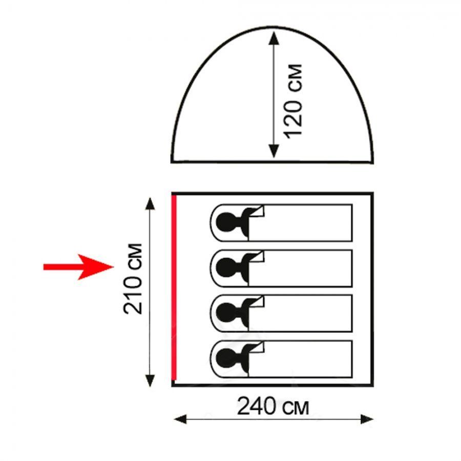 Totem Палатка четырехместная для отдыха Totem Summer 4 V2