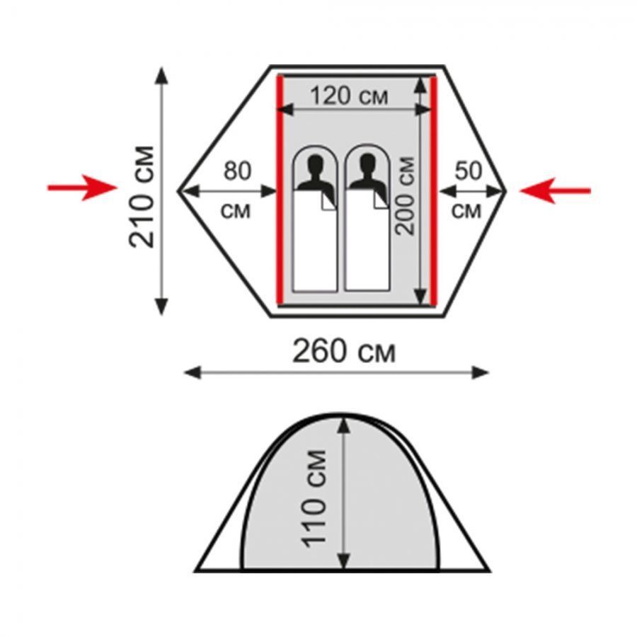 Tramp Палатка трехместная для походов Tramp Ranger 3 V2