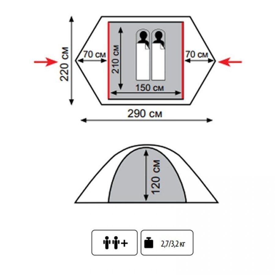 Tramp Двухместная палатка Tramp Lite Tourist 2