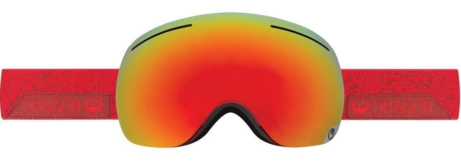 Dragon Alliance Безоправная горнолыжная маска оправа линзы Dragon Alliance X1 ( Stone Red, Red Ion + Yellow Blue Ion)